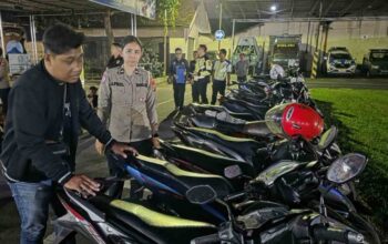 Polres Mojokerto Kota Amankan 80 Pemuda Konvoi,1 orang Kedapatan Bawa Sajam